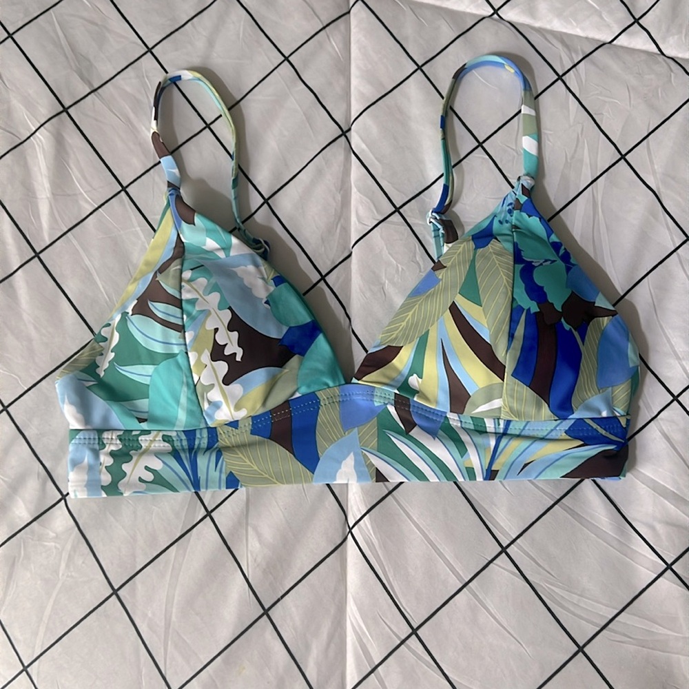 Blue bathing suit top, size small